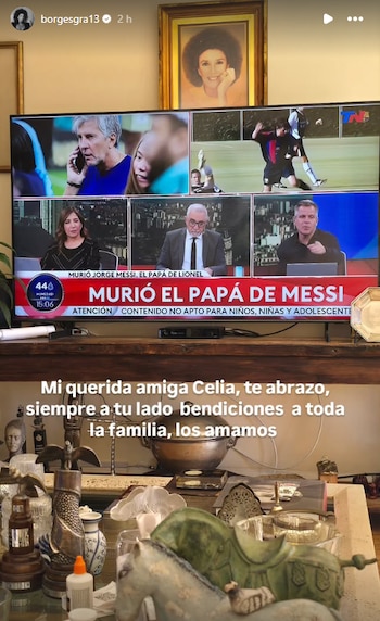 El mensaje de apoyo de Graciela Borges a la familia de Lionel Messi tras la muerte de Jorge