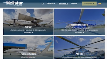 Parte de la flota aerea que pertenece a la empresa Helistar, compañía que ha transportado a nivel nacional a dos candidatos para las elecciones 2026 - crédito captura de pantalla Helistar