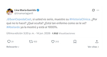 Lina María Garrido y su mensaje a Iván Cepeda