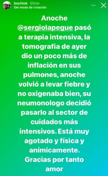 Sergio Lapegue coronavirus Instagram