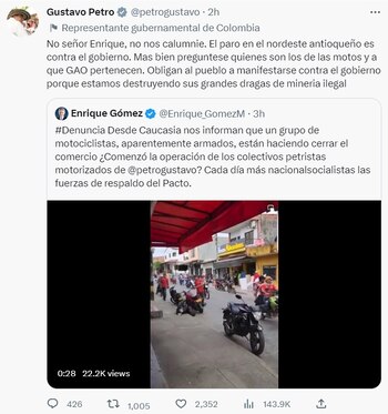 Respuesta de Petro a Enrique