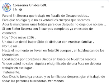 A través de sus redes sociales, el colectivo lanzó una crítica contra autoridades locales. (Captura de pantalla: facebook | Corazones Unidos GDL)