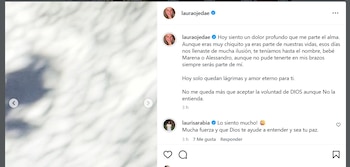 Laura Ojeda describió la pérdida como un episodio de profundo dolor y compartió un mensaje dirigido al bebé que esperaba - crédito @lauraojedae/Instagram