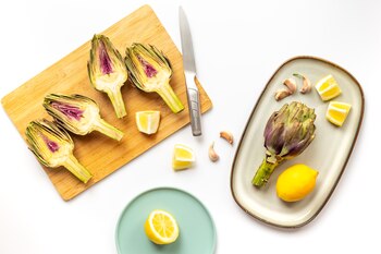 Preparación de las alcachofas con