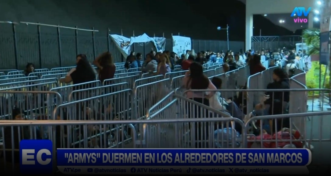 BTS en Perú: padres alertan que adolescentes permanecen encerradas en rejas antes del concierto. Captura: ATV Noticias.