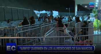 BTS en Perú: padres alertan que adolescentes permanecen encerradas en rejas antes del concierto. Captura: ATV Noticias