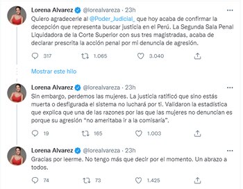 Lorena Álvarez en Twitter.