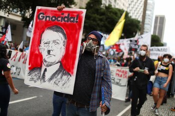 Distintos manifestantes en Río de