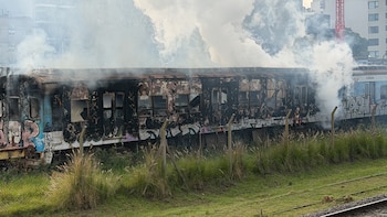Se incendió un vagón de tren en Colegiales