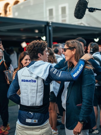 Franco Colapinto y María Catarineu en Azerbaiyán (Prensa Williams)