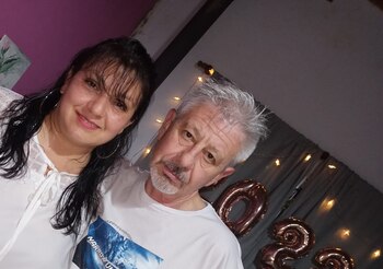 Junto a Daniel, su pareja