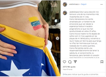 Andreína Solórzano compartió imagen de