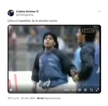 El posteo de Cristina Kirchner