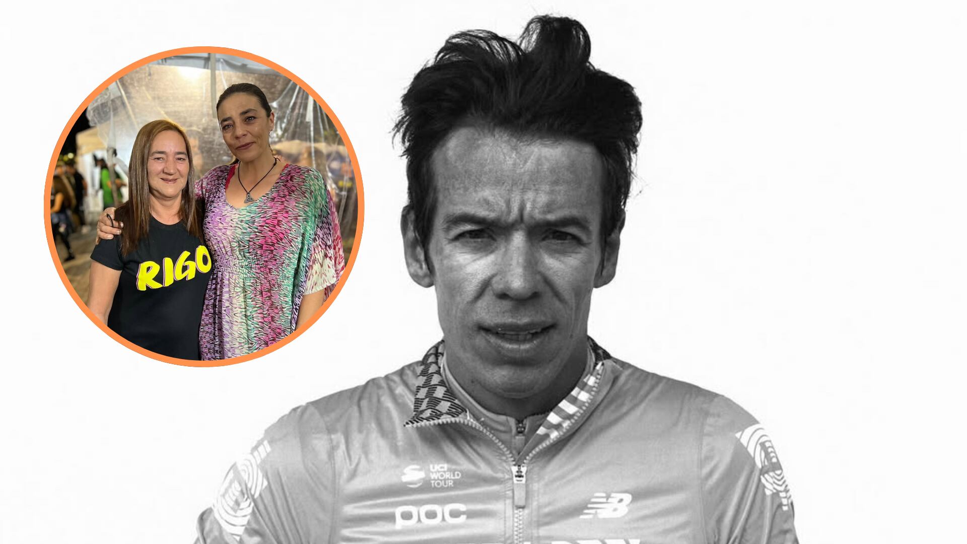 El ciclista compartió un emotivo mensaje tras la muerte de la actriz - crédito montaje @rigobertouran / Instagram