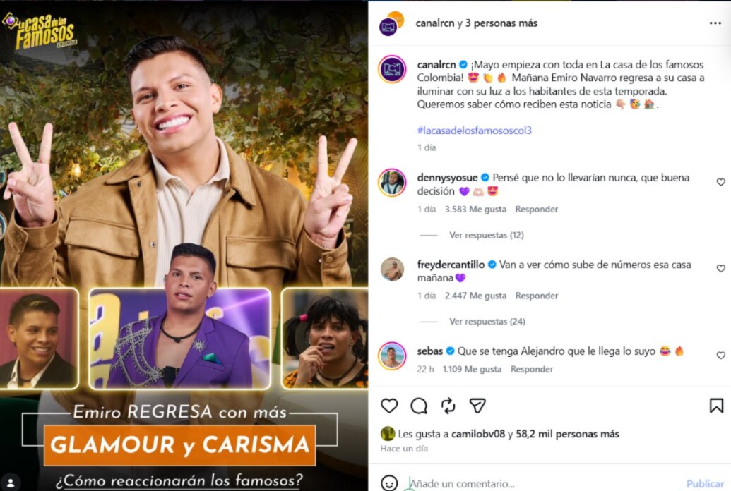 Emiro Navarro regresa a La casa de los famosos Colombia en la recta final de la tercera temporada — image 4