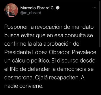 Marcelo Ebrard calificó la resolución