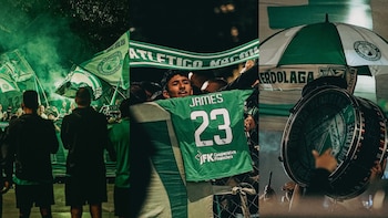 Así vivió James Rodríguez el banderazo de los hinchas de Atlético Nacional en Bogotá, previo a su primer partido en la Liga BetPlay