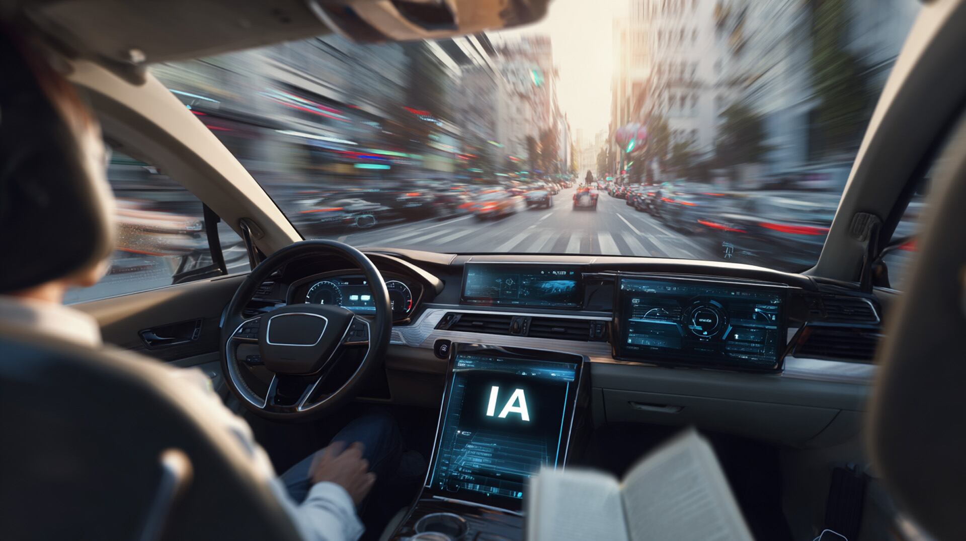 Vida cotidiana, Inteligencia Artificial, IA, transporte, comunicación, hogar inteligente, educación, entretenimiento, interacción digital, asistentes virtuales - VisualesIA