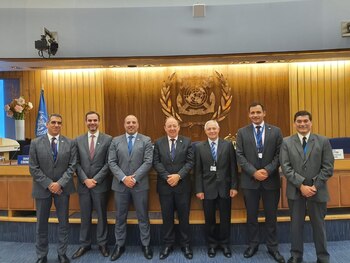 La delegación argentina presente durante