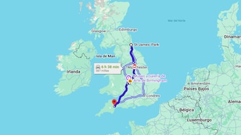Distancia entre los dos estadios