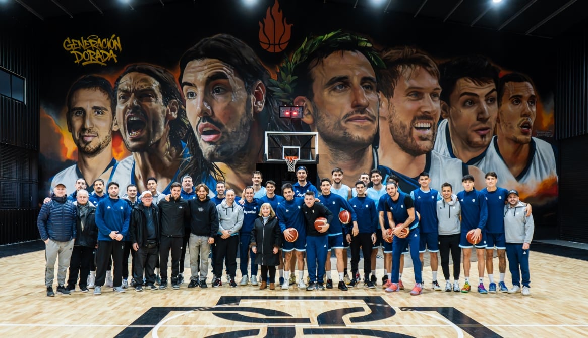 La selección argentina de básquet en uno de sus últimos entrenamientos previos a la doble jornada de eliminatorias para el Mundial 2027 ante Puerto Rico y Canadá (Foto: CAB)