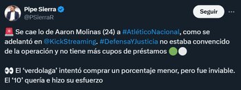 Aaron Molinas ya no llegaría
