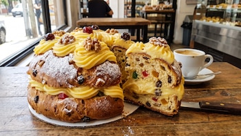 Receta de pan dulce con crema pastelera, rápida y fácil