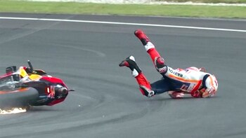 Marc Márquez salió despedido de