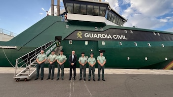 Buque "Duque de Ahumada" de Guardia Civil escala en Las Palmas tras participar en intervenciones de droga en Atlántico