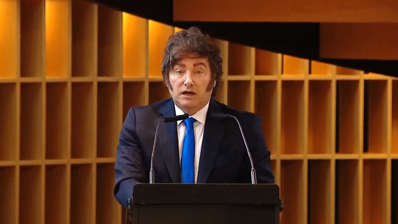 Javier Milei brindó un discurso de media hora este miércoles 19 de noviembre, a dos años de haber sido electo en balotaje