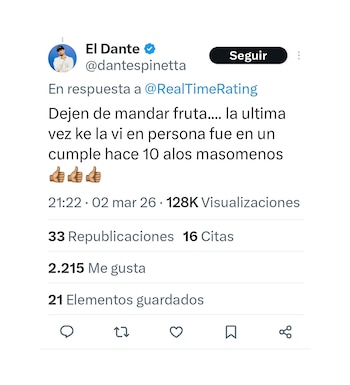 El músico Dante Spinetta publico