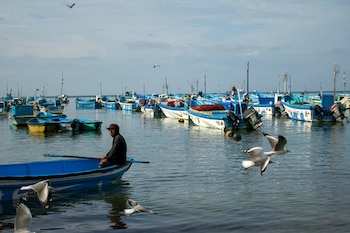 Los pescadores caen en medio