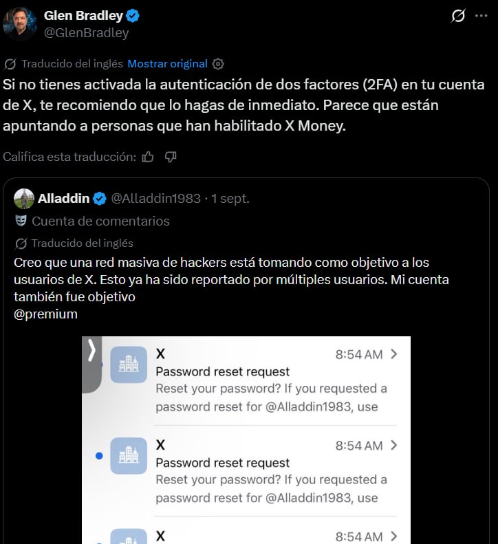 Usuarios de X alertan por posible ataque de phishing ante el lanzamiento de X Money para cuentas premium. (X)