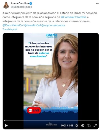 Publicación congresista del Partido Conservador