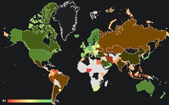 El mapa internacional del ranking
