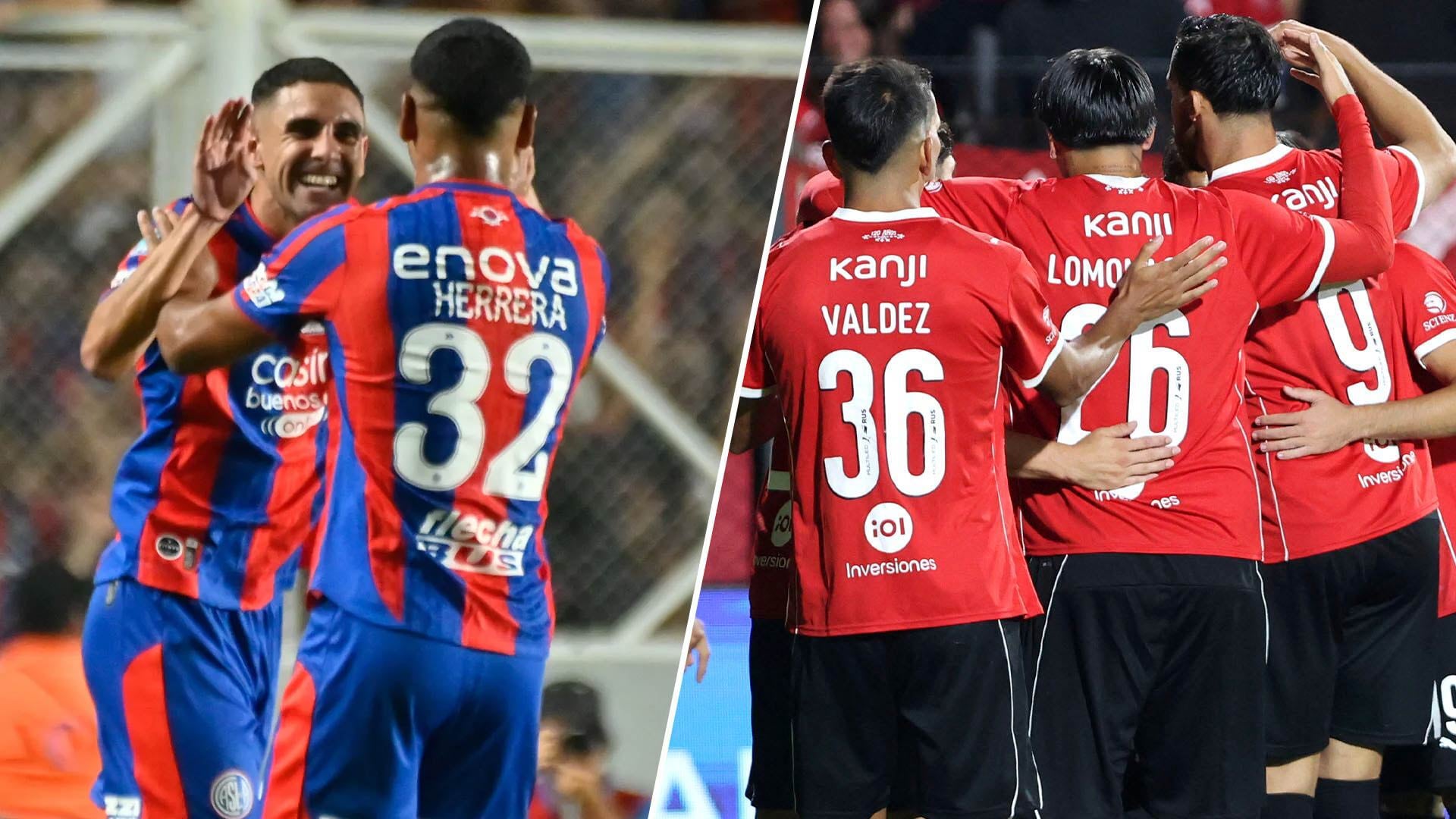 La emoción de San Lorenzo celebrando un gol y la unión de Independiente en un abrazo grupal marcan la antesala del esperado clásico.
