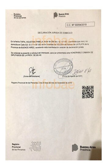 Una de las declaraciones juradas