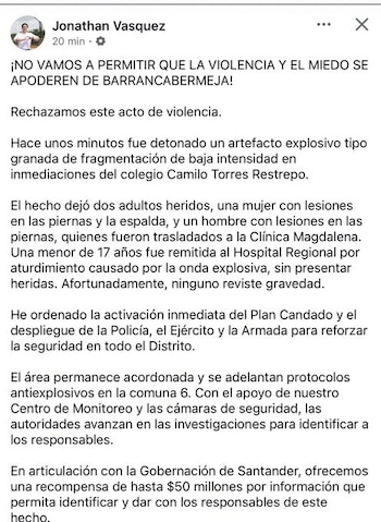 Captura de pantalla de una publicación de red social con texto en negro sobre fondo blanco firmado por Jonathan Vasquez