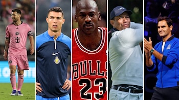 Messi, Cristiano, Michael Jordan, Tiger Woods y Federer