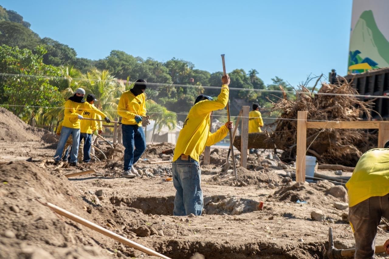 El centro recreativo ubicado en el Lago de Ilopango es intervenido para albergar un circuito deportivo de nivel internacional. /Redes Ministerio de Obras Públicas