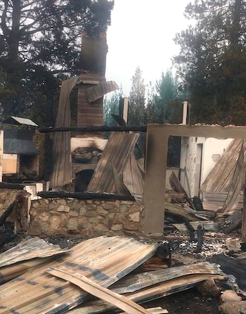 Una de las casas destruidas