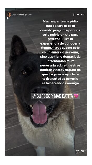 Oriana Sabatini compartió el dato