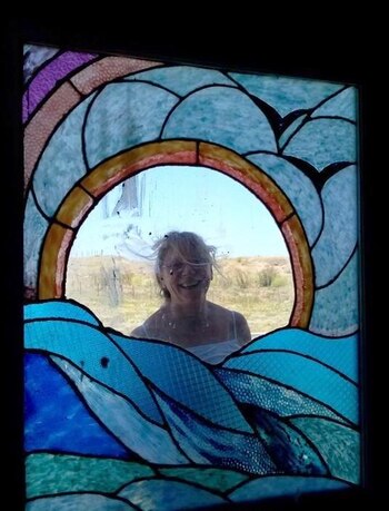 El vitral que hizo en