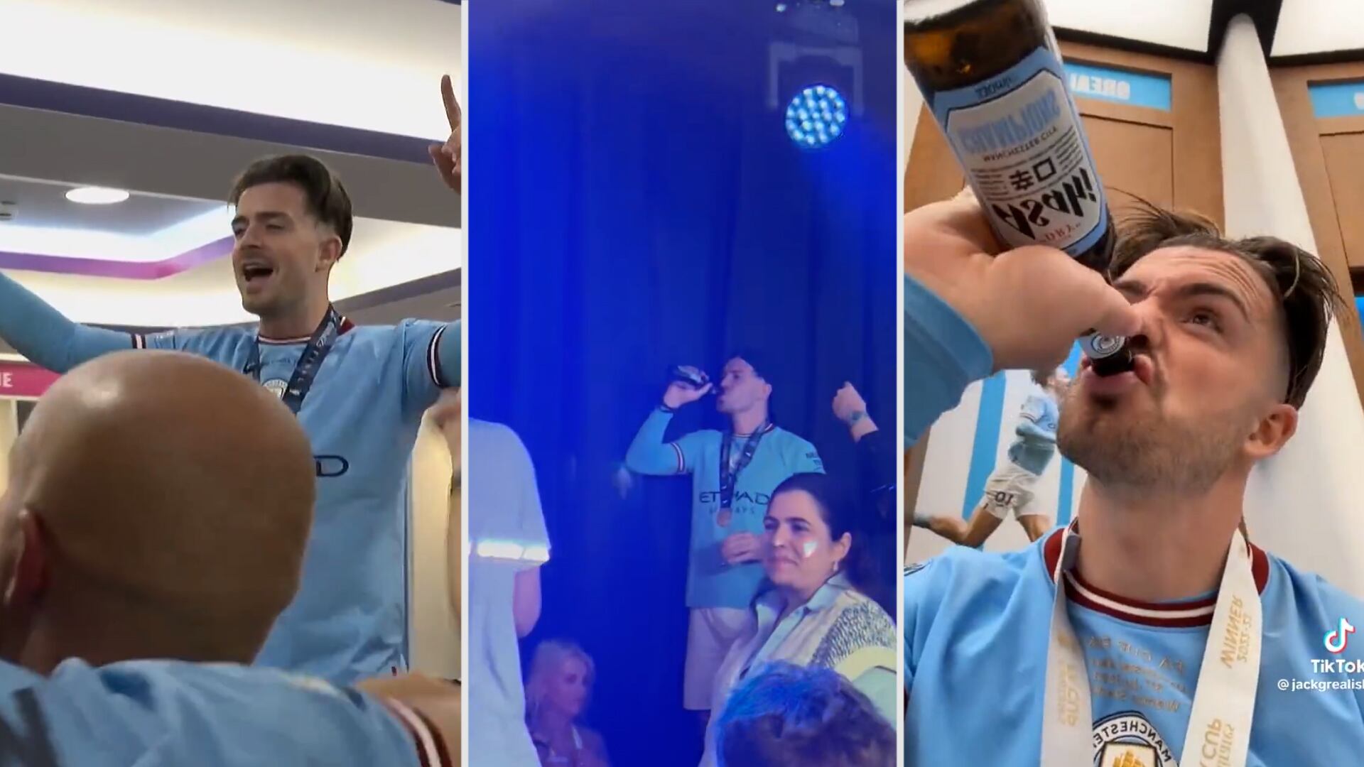 Grealish se volvió tendencia en las redes por sus festejos tras conquistar la Champions