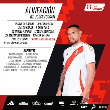 Alineación confirmada de Perú para