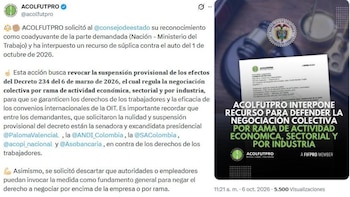 La agremiación de futbolistas interpuso un recurso de súplica ante el Consejo de Estado para revocar la suspensión provisional de la norma - crédito Acolfutpro/X