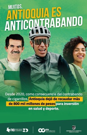 Rigoberto Urán es imagen de la campaña contra el contrabando en Antioquia