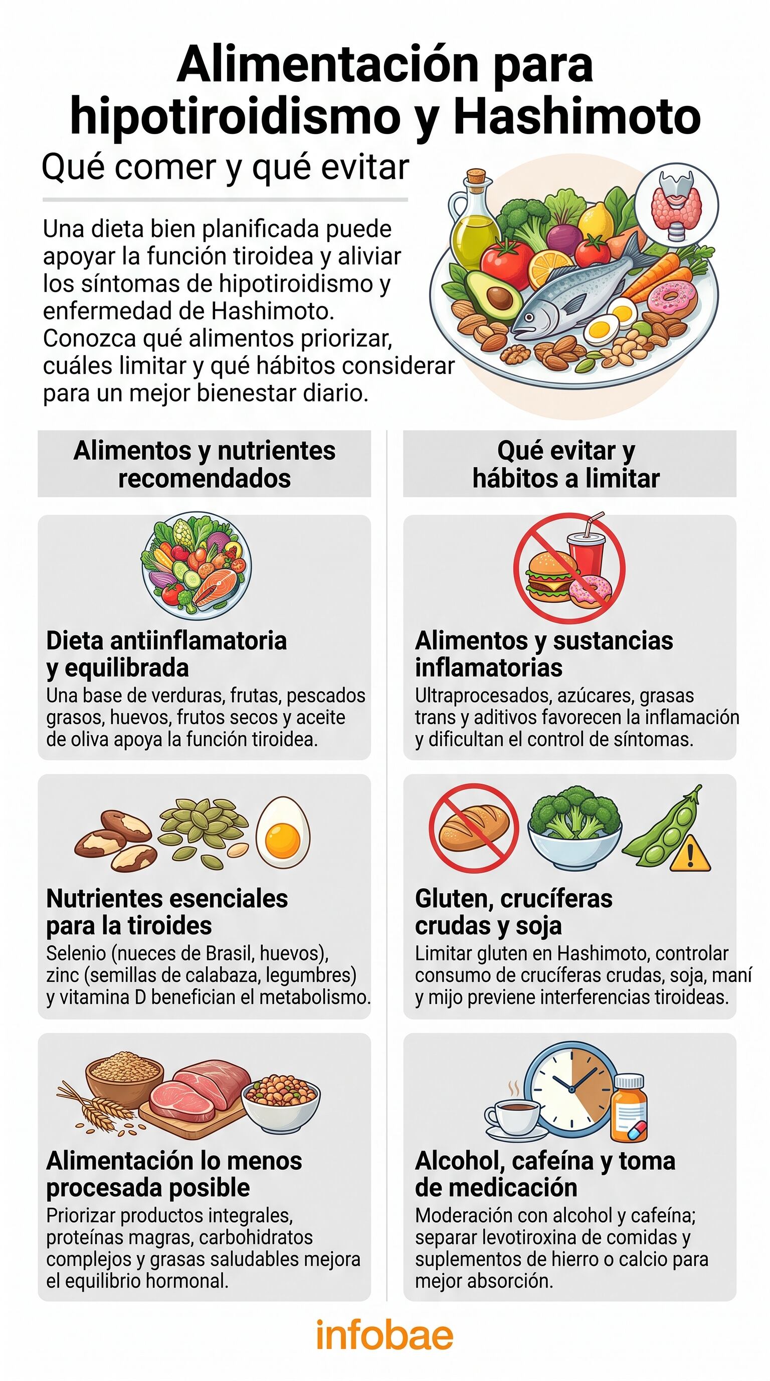 Las crucíferas crudas, la soja, el maní y el mijo conviene limitarlos si su consumo excesivo afecta la función tiroidea o la absorción de yodo - (Imagen Ilustrativa Infobae)