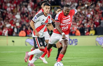 Hugo Rodallega es el gran referente de este Independiente Santa Fe, que volvió a enfrentar a River Plate, después de seis años - crédito Independiente Santa Fe