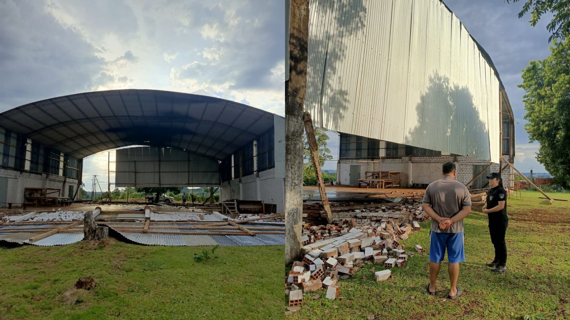 Voladura de techos y postes caídos: un fuerte temporal de lluvia y viento generó destrozos en Misiones